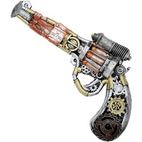 Widmann 09780 - Steampunk Revolver aus Schaumlatex, ca. 32 cm, Kostüm, Accessoire, Karneval, Mottoparty