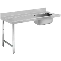 Linker einlass-tisch dome glatt mit 1 becken - 1600x750x850 mm - 16D61CSM Eurast