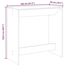 vidaXL Bartisch 102 x 50 x 103,5 cm Braun