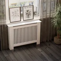 Hago HAGO24 Heizkörperverkleidung Heizungsabdeckung Holz 112x19x82cm Weiß Landhaus Regalfläche