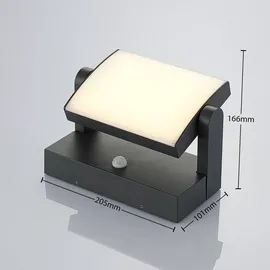 LINDBY Außenwandleuchte Aluminium 20,5 x 10,5 x 10,5 cm 1 x 10,8 W LED schwarz