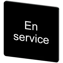Siemens 3SU19000AE160GM0 Bezeichnungsschild 27x27mm, Schild schwarz, Beschriftung: En Service - 10 Stück