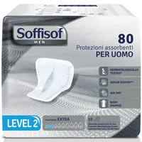 Soffisof Men Level 2 Inkontinenzeinlagen für Männer - 80x Hygieneeinlagen - 8 Packungen mit 10 Einlagen, 3 Tropfen - leichte Inkontinenz