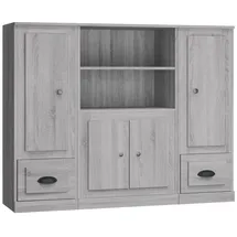 vidaXL Highboards 3 Stk. Grau Sonoma Holzwerkstoff