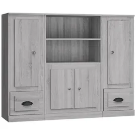 vidaXL Highboards 3 Stk. Grau Sonoma Holzwerkstoff