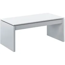 Dmora Couchtisch Ontario, Couchtisch mit abnehmbarer Platte, Couchtisch für das Wohnzimmer, 102x50h43/54 cm, Glänzend Weiß