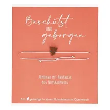 Butzon & Bercker Engel-Anhänger Armband Hellgrau Nussbaumholz Größe Standard