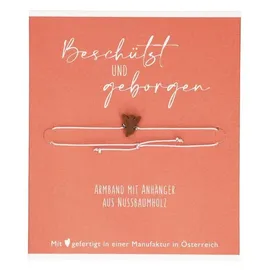 Butzon & Bercker Engel-Anhänger Armband Hellgrau Nussbaumholz Größe Standard