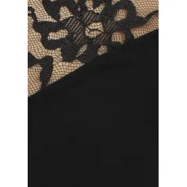 MELROSE Spitzenshirt MELROSE, Damen, Gr. 40, schwarz, Jersey, Obermaterial: 95% Viskose, 5% Elasthan. Spitze: 100% Polyester, unifarben, tailliert hüftbedeckend, V-Ausschnitt, Shirts, taillierter Schnitt, elastisches Material, mit Spitzenband