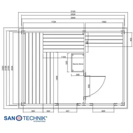 SANOTECHNIK VAASA inkl. 8 kW Ofen + int. Steuerung