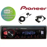 DSX PIONEER DAB+ Bluetooth USB Radio + DAB Antenne Fensterklebe Antenne Autoradio (Digitalradio (DAB), 50,00 W) schwarz