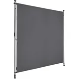 Tectake Klemmmarkise 158 x 310 cm Dunkelgrau Kunststoff
