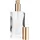 Fantasia Parfum Flakon leer 100ml mit Zerstäuberpumpe, ovale Klarglas Flasche zum selber Befüllen, mit Parfum Zerstäuber und Kappe in Gold, nachfüllbar für 100ml (1er Pack)