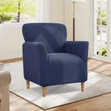 Bocguy Sesselbezug, High Stretch Sofa Überzug 1 Sitzer, Sesselbezug Stretch, Weicher Sesselschoner mit Armlehne Sitzbezug, Sofabezug Möbelschutz, Couchüberzug Waschbare, Marineblau