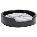 vidaXL Hundebett Schwarz-Grau 79x70x19 cm Plüsch und Kunstleder