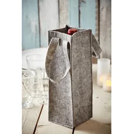 Preiswert & Gut 10x Weintasche Filz mit Henkel - Filztasche für Weinflaschen 29,5 x 10,5 x 10,5 cm – Flaschentasche Filz 2 Henkeln als Geschenktüten für Weingeschenk für Weihnachten oder Hochzeit