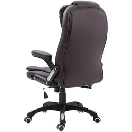 vidaXL Bürostuhl Kunstleder mit Armlehnen braun