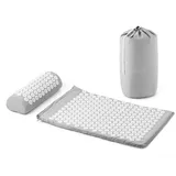 Navaris Akupressurmatte 2in1 Akupressur Massage Set - 1x Matte 1x Kissen mit Tasche - (1-St) grau