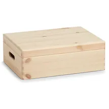 Zeller Allzweckkiste m. Deckel, Nadelholz, ca. 40 x 30 x 14 cm, Holzkiste m. Deckel, Erinnerungskiste, Holzbox, Aufbewahrungskiste aus Holz