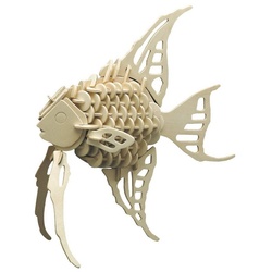 Pebaro 3D-Puzzle Holzbausatz Fisch, 852/2, 130 Puzzleteile