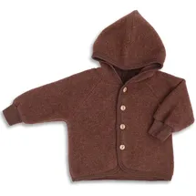 Engel - Wollfleece-Kapuzenjacke HOLZKNÖPFE in zimt melange Gr.50/56