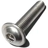 KTH Stück Linsenkopf Schrauben mit Flansch M6x25 mm - ISO 7380/2 - A2 Edelstahl - Innensechskant - V2A – Linsenflanschkopfschrauben M6x25 mm)