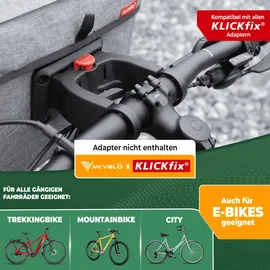 MIVELO Lenkertasche Fahrrad KLICKfix 100% wasserdicht - Fahrradtasche Lenker - abnehmbares Handyfach - Lenkertasche - Tasche Lenker - E-Bike tauglich (Grau)