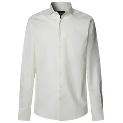 Hackett London für Herren. HM3010268 Stretch Pop Hemden weiß (XL), Lässig, Baumwolle, Langarm