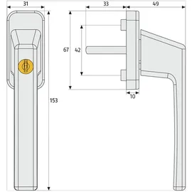 ABUS Fenstersicherheit Set Fenstergriff Fg120 - Zusatzsicherung Fts3003 W 3 tlg .