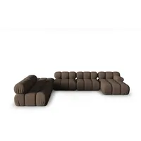Micadoni Ecksofa Bellis, modular Panorama 7-Sitzer braun
