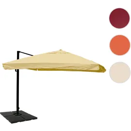 Mendler Gastronomie-Ampelschirm HWC-A96 Flap 300 x 400 cm creme inkl. Ständer drehbar