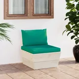 vidaXL Garten-Paletten-Mittelsofa natur/grün