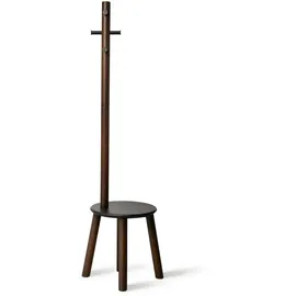 Umbra Pillar Garderobenständer, Holz, Schwarz/Walnuss, 165 x 50 x 50 cm