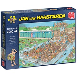 Jumbo Spiele Puzzle 20040 Jan van Haasteren Ab in den Pool, 2000 Puzzleteile bunt