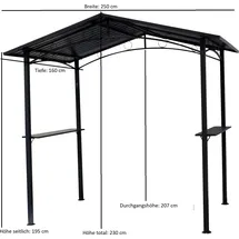 DEGAMO Grillpavillon TOULOUSE 2,5 x 1,6 m Dunkelgrau