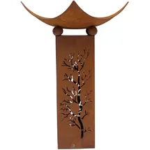 Frank Flechtwaren Säule Feuerschale, 2-teilig, Dekosäule, Pflanzsäule, Schale 40 x 40 x 14 cm, Gestell 20 x 20 x 60 cm, GH 78 cm, nur für den Außenbereich geeignet Vielseitig einsetzbar