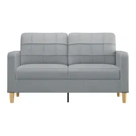 vidaXL 2-Sitzer-Sofa Hellgrau 140 cm Stoff