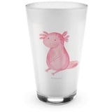 Mr. & Mrs. Panda Glas Axolotl null, Latte Macchiato, Cappuccino Tasse, Cappuccino Glas, Premium Glas, Design mit Herz