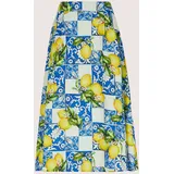 Madeleine Faltenrock Damen Zitronen-Design Blau 40