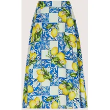 Madeleine Faltenrock Damen Zitronen-Design Blau 40