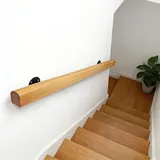 Treppenhandläufe aus Holz 200cm, weiße Handläufe, rutschfeste Handläufe für den Innenbereich, Dachboden-Treppendekoration, Korridor-Stützstangen, Wandhandlauf mit Installationssatz
