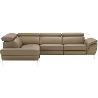 uno Ecksofa Leder  Dallas , braun , Maße (cm): B: 283 H: 74 T: 228.0
