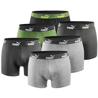 Puma Boxershorts 6er Pack Schwarz / Dunkelgrau / Grün M