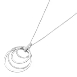 Giorgio Martello Milano Kette Anhänger, 4 Ringe beweglich, Silber 925 Ketten   Weiss Damen 