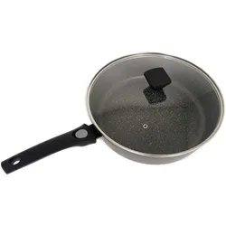 Schmorpfanne 32cm mit Deckel, Kratzfest, Antihaft, Abnehmbarer Griff, Für alle Herdarten, Induktion geeignet