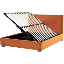 Beliani Polsterbett, Orange, Textil, 180x200 cm, Schlafzimmer, Betten, Polsterbetten