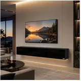 Makika TV Lowboard 30 cm Schwarz Hochglanz Holz, Kunststoff, Metall, MDF