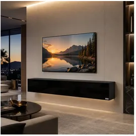 Makika TV Lowboard 30 cm Schwarz Hochglanz Holz, Kunststoff, Metall, MDF