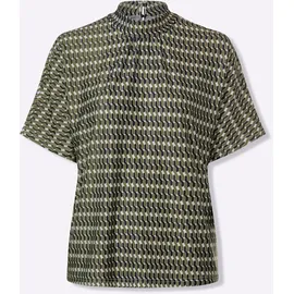 Heine Shirtbluse oliv/schwarz 36