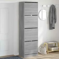 VidaXL Schuhschrank mit 4 Klappen Grau Sonoma 60x42x204 cm